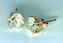 Load image into Gallery viewer, Earrings - Stud - Rose Gold Base - Swarovski Round Stone (7.5mm)
