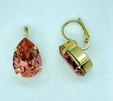 Load image into Gallery viewer, Earrings - Swarovski Hook - Pear 18x13(Med)
