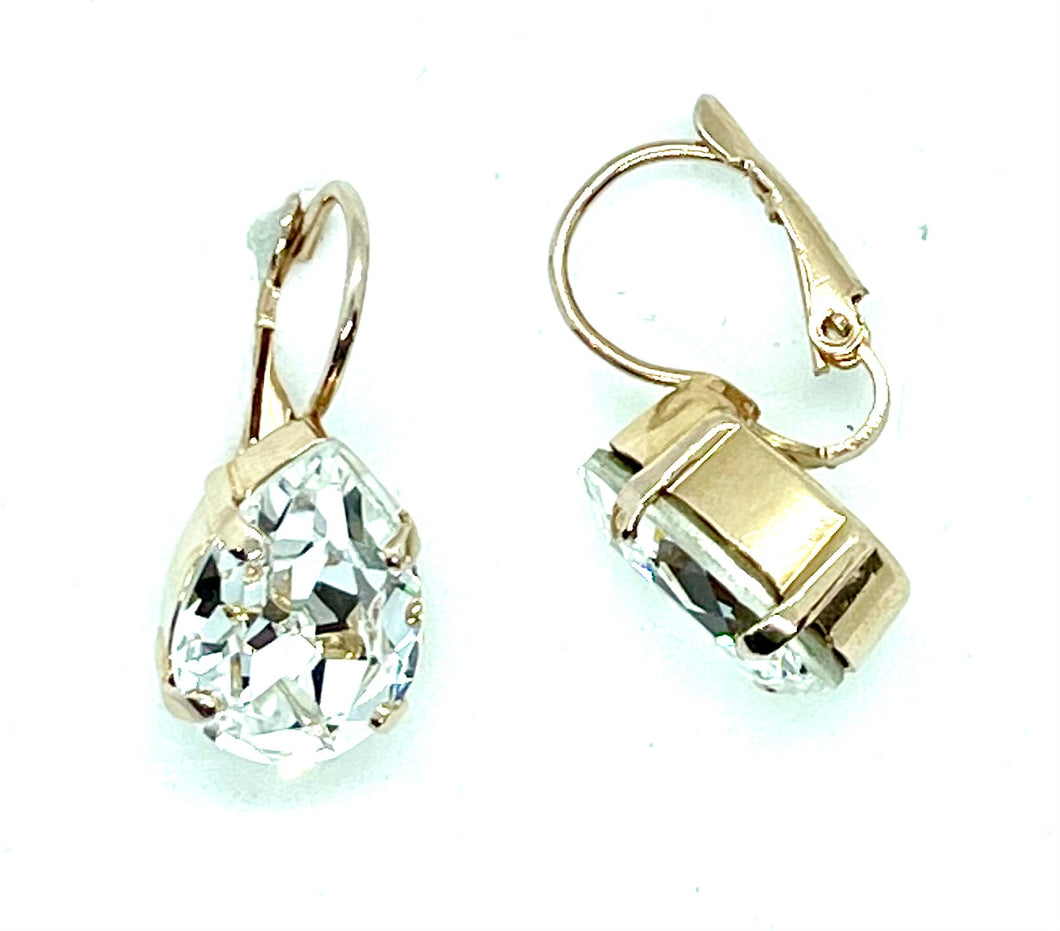 Earrings - Swarovski Hook - Pear 18x13(Med)