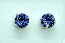 Load image into Gallery viewer, Earrings - Stud Rhodium Base - Swarovski Round Stone (7.5mm)
