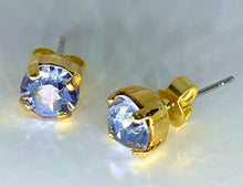 Load image into Gallery viewer, Earrings - Stud Gold Base - Swarovski Round Stone (7.5mm)
