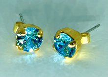 Load image into Gallery viewer, Earrings - Stud Gold Base - Swarovski Round Stone (7.5mm)

