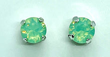 Load image into Gallery viewer, Earrings - Stud Rhodium Base - Swarovski Round Stone (7.5mm)
