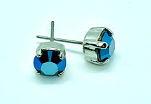 Load image into Gallery viewer, Earrings - Stud Rhodium Base - Swarovski Round Stone (7.5mm)
