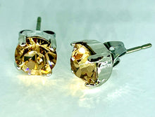 Load image into Gallery viewer, Earrings - Stud Rhodium Base - Swarovski Round Stone (7.5mm)
