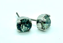 Load image into Gallery viewer, Earrings - Stud Rhodium Base - Swarovski Round Stone (7.5mm)
