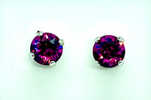 Load image into Gallery viewer, Earrings - Stud Rhodium Base - Swarovski Round Stone (7.5mm)
