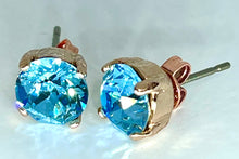 Load image into Gallery viewer, Earrings - Stud - Rose Gold Base - Swarovski Round Stone (7.5mm)
