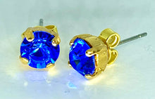 Load image into Gallery viewer, Earrings - Stud Gold Base - Swarovski Round Stone (7.5mm)
