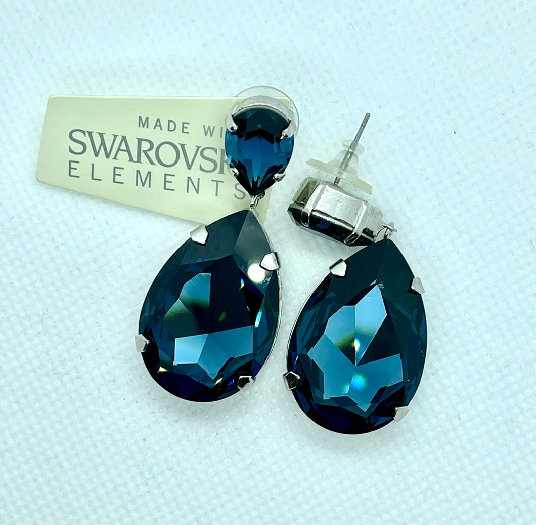 Earrings - Swarovski Drop - Double Pear