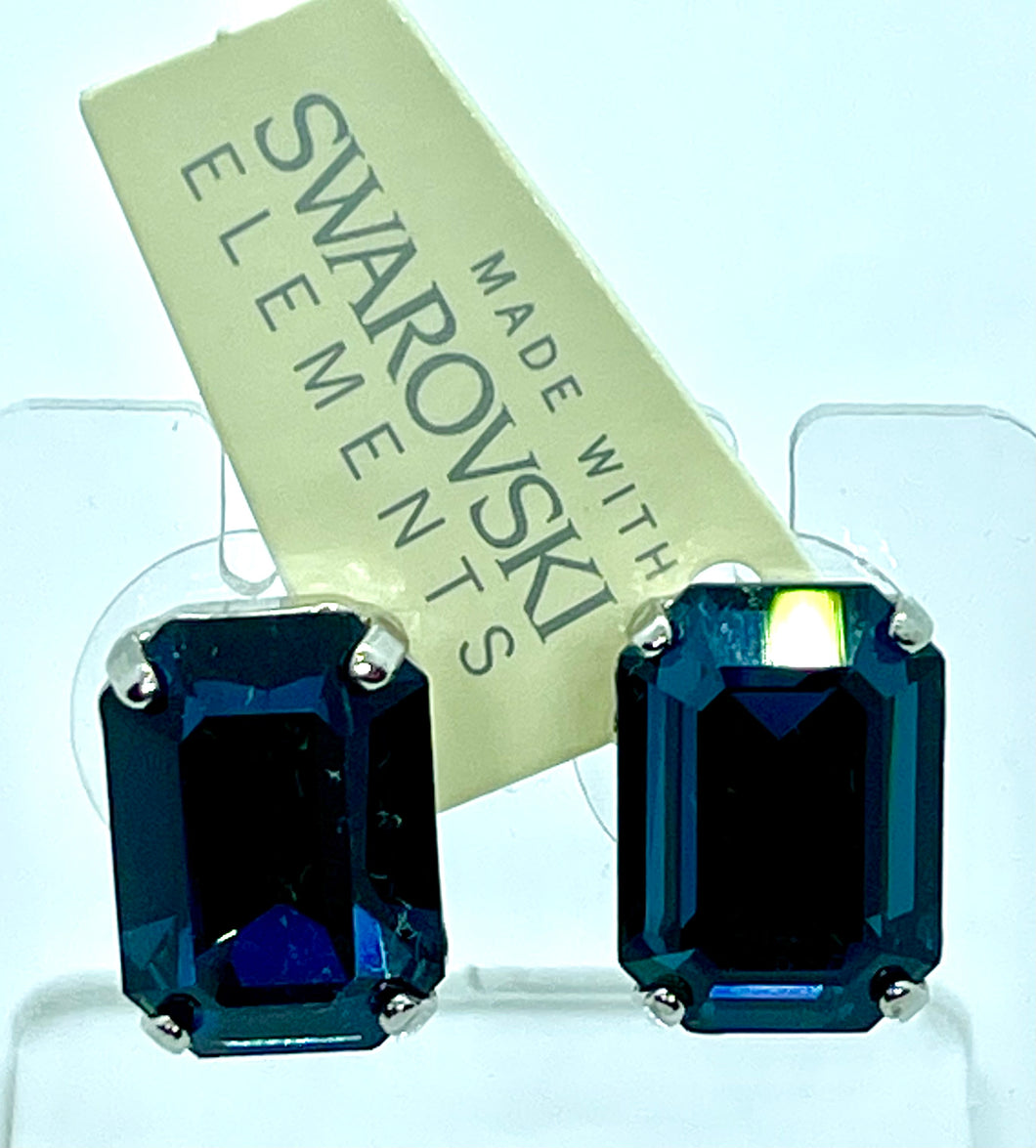 Earrings - Swarovski Stud - Octagonal 14x10 (Lge)