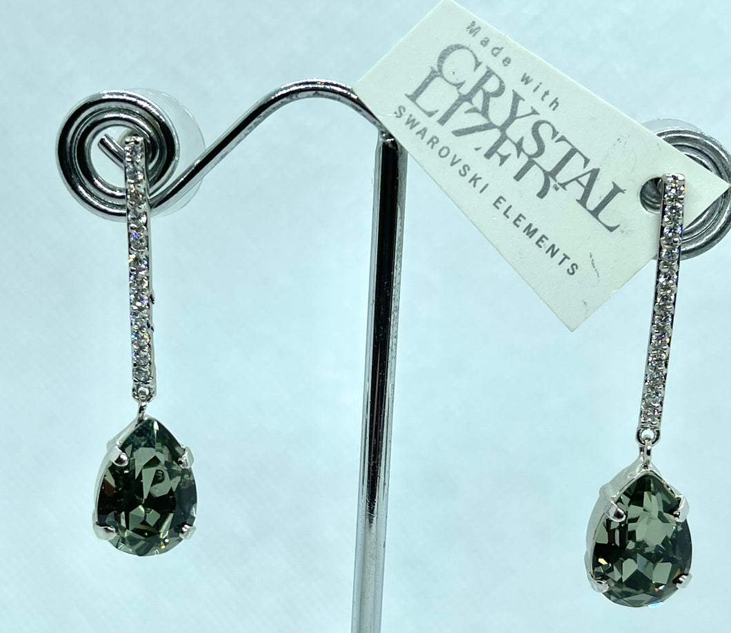 Earrings - Swarovski Drop With Pear Crystal